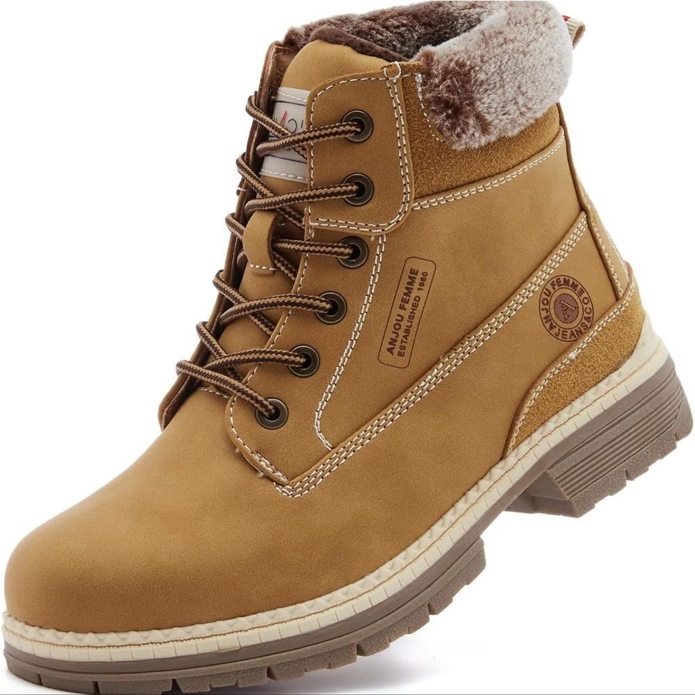 (R-4486) ANJOUFEMME Womens Hiking Snow Winter Boots Sz 6